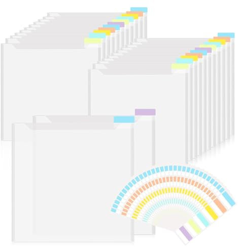 Junterone Scrapbook-Papier-Aufbewahrungs-Organizer, 12 X 12, Transparenter Aufbewahrungs-Organizer mit Selbstklebenden Registerreitern für Scrapbook-Papier, Vinyl A