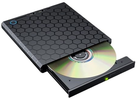 Laroal Extern DVD-enhet, USB 3.0 Type-C extern CD-enhet, Bärbar CD/DVD-brännare med SD/TF-kortplats 2 USB-portar Optisk enhet DVD-spelare för bärbar dator