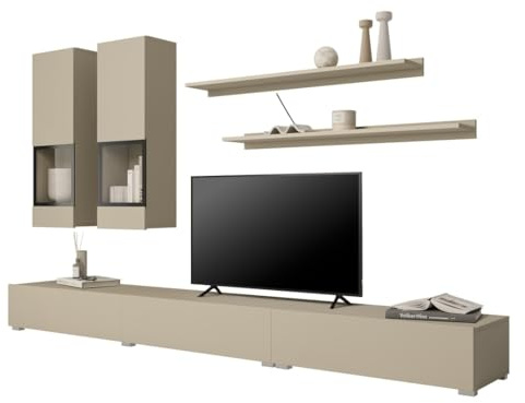 Meublorama Ensemble Meubles de Salon Ramos – Beige Clair – Design Contemporain sans LED