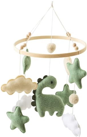 Crib Bed Bell Mobile - Nursery Mobile hängande dinosaurie, lugnande grön leksak | Andningsbart sängtillbehör för, sovrumsdekoration för spädbarn, födelsedagspresent