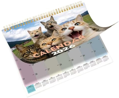 Söt djurkalender - härlig söt katt 2026 julkalenderplanerare | Skrivbordsplanerare För Att Studera Arbetsbordorganisation Planering E