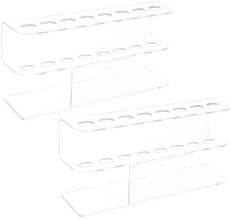 Gatuida 2 Pièces Support de Pinceaux Acrylique Emplacements Organisateur Transparent pour Pinces à Épiler et Outils Manucure Présentoir Multifonction pour Salon de Beauté et Bureau