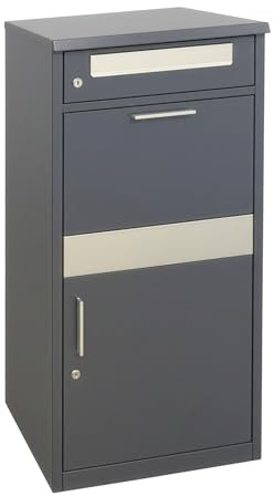 Relaxdays Cassetta Postale con Scomparto per pacchi, 4 Chiavi, HxLxP: 112x50x37 cm, Ferro