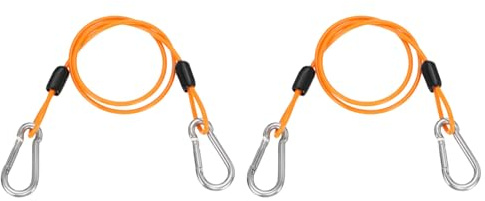 PATIKIL 1 fot (50 cm) säkerhetsstålkabel med snäppkrok, 2 st PVC-belagd flexibel dubbel ögla, vajer, cykel, kabellås, säkerhetskedja för utomhusbagage, klar orange