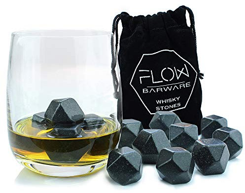 Pierres à Whisky réutilisables en Granit 9 x Polished Diamond Whisky Stones Gris