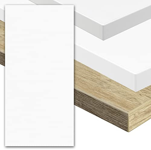 boho office® Schreibtischplatte, Tischplatte – 120 x 80 x 2,5 cm in Weiß mit hoher Kratzfestigkeit, seidenmatt glänzend