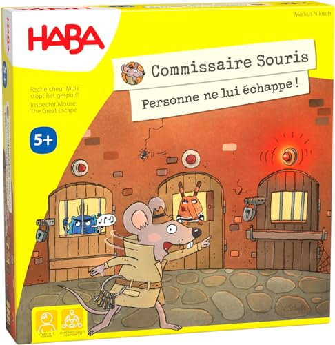HABA Comisario Ratón Compañía-Juego de encuesta y Memoria-6 Años y más-306114, Colorido