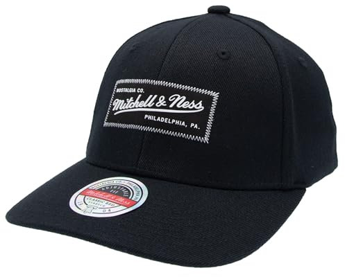 Mitchell & Ness Classic Red Snapback Baseballkappe - Biowashed Zig Zag, einstellbar, einfarbig, Einheitsgröße