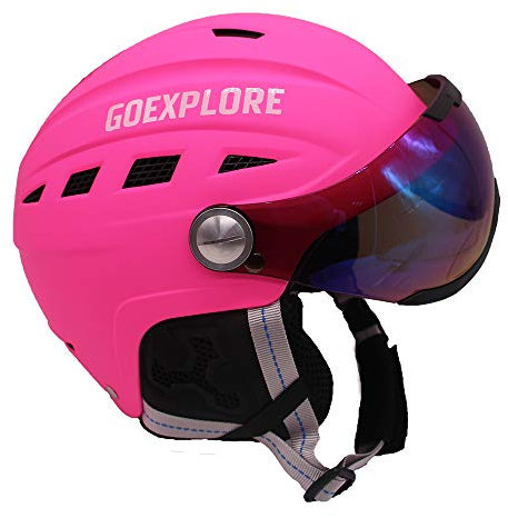 ADITAM Skidhjälm Dam Herr Skid Snowboardhjälm Snow Sports Justerbart hjälmvisir med avtagbara fotokromatiska polariserande glasögon Double the comfort
