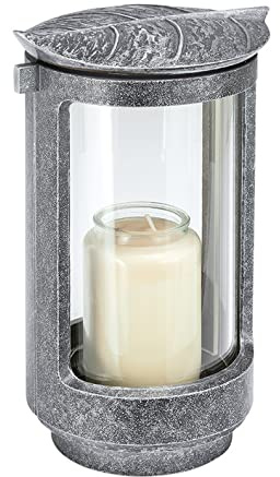 legendURN Grave Lantern Aluminium in Several Colors | Grave Lantern or Lamp with Leave Made from Aluminium