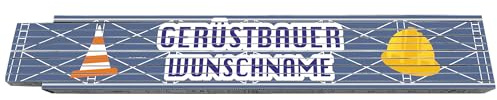 2m Zollstock - Gerüstbauer - mit Wunschname - Text - Spruch - individuell personalisiert - Glieder-Maßstab - Meterstab bedruckt - für Männer Opa Papa Vatertag Wunschtext Weihnachten Baustelle