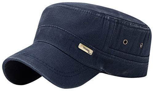 Casquette De Sécurité Chantier Vintage Casquette Unisexe Chapeau Soleil Plat Mode Sport Casquettes de Baseball Homme Été Original (Navy, One Size)