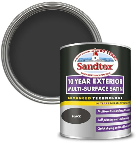 Sandtex 10 Year Multi Surface Satin Paint 750ml Black