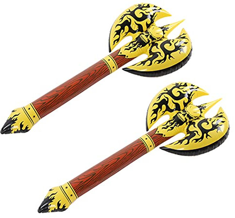 Naroote Jeu de Lancer de Hache Gonflable, Jouet Hache 2 Pièces Jouet de Gonflable Double Face Fausse Hache Fête d'eau Flotteur de Piscine Jouets Gonflables pour Enfants pour Enfants