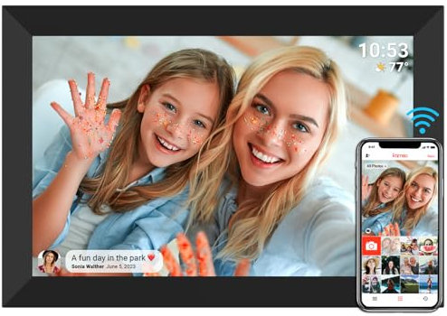 Digitaler Bilderrahmen FRAMEO WLAN 32GB Digitaler Fotorahmen 10,1 Zoll 1280x800 IPS LCD-Touchscreen Smart Cloud-Fotorahmen Mit Automatischer Drehung Momente Sofort Über Die Frameo-App Teilen