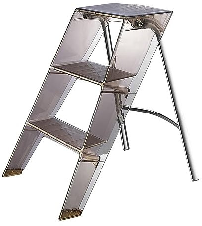 Taburete plegable de acrílico portátil para adultos, para mesita de noche/bañera, soporte de flores escalonadas de plexiglás y accesorios para fotos, color marrón.