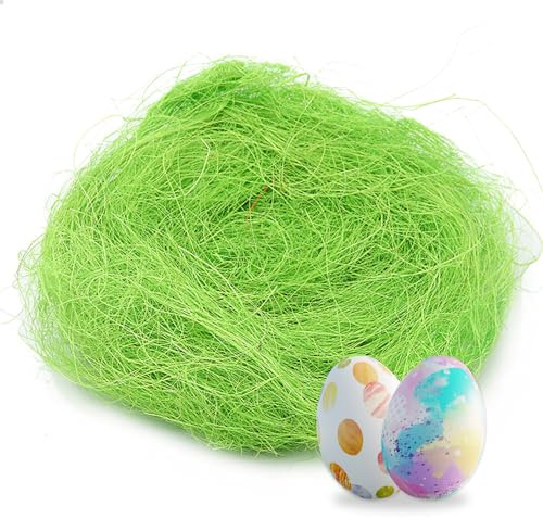 CKCSHI Erba verde pasquale, erba finta pasquale, erba finta pasquale, riutilizzabile, per cestino pasquale, confezione regalo, riempitivo per uova, decorazione per feste (30 g)