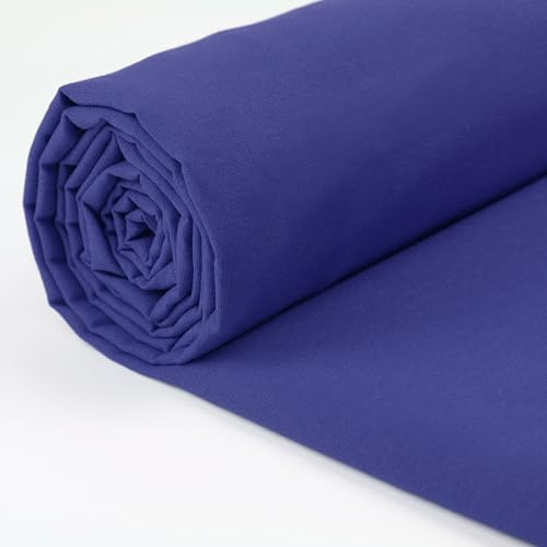 A-Express 100 % bomullstyg - 60 tum 150 cm brett - vanligt bomullstyg per meter - perfekt för quiltning, sömnad, klädtillverkning, gardinfoder, tygkassar, sängkläder, örngott - kungsblå 2 meter