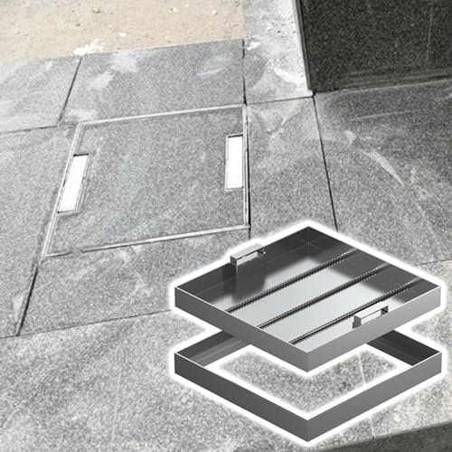 Tapa de Tanque séptico de Metal de 11, 15, 19, 23, 27 y 31 Pulgadas, Tapa de Registro Invisible Cuadrada de 2 Pulgadas de Alto con manijas retráctiles, Tapa de depósito de Aguas residuales c