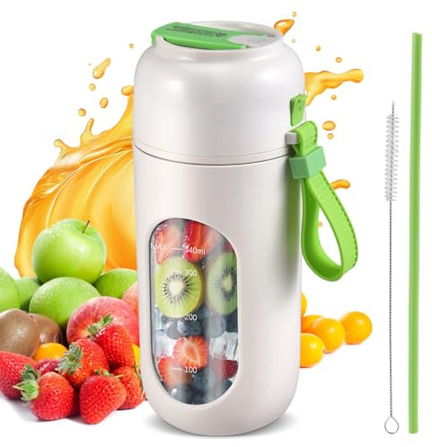 Portable Smoothie Blender Maker 60W, 500ML BPA-Free Leak-Proof Travel Blender for Gym, Office & Outdoor, 12-Blade Ice Crusher with Dishwasher Safe Cup & Self-Clean Mode