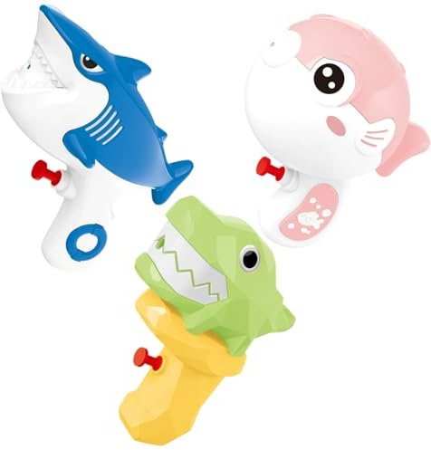 3PCS Mini Water Guns for Kids, Cartoon Animal Guns with Long Range, Ergonomic Grip Summer Outdoor Beach Fighting Toys for Outdoor, Beach, Pool Summer Toys
