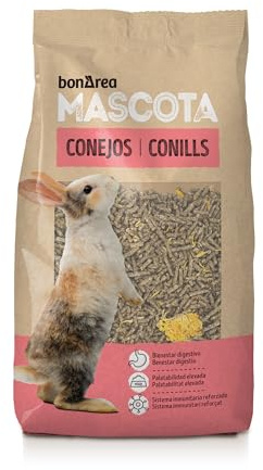 BonÁrea - Pienso para Conejos 3 x 1 KG - Premium - Bienestar Digestivo y Sistema Inmunitario Reforzado - Ingredientes Naturales - con Vitaminas - Fabricado en España