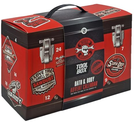 TOOL BOX Body Care Adventskalender für Männer 2025 - Körperpflege Weihnachtskalender im Werkzeugkisten-Format