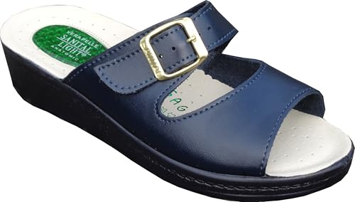 Sanital Light 1363 Gel - lädertofflor, lätt och bekväm, vadderad innersula, anti-chock, italienskt hantverk. Vi rekommenderar att du köper en större storlek