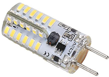 ZLXCAOB 48LED Bombilla de silicona 3W 300LM GY6.35 BiPin Bombilla AC12V para lámpara de techo de araña (Blanco frío)
