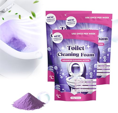 Nettoyant WC, 2026 Toilettes Nettoyage Puissant pour Égout Salle de Bains Nettoyage, Nettoyant WC Extra Puissant, Détartrant, Agent Nettoyant Puissant pour Brillance et un Parfum Frais (3Pcs)