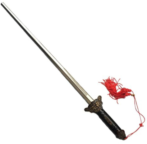 1 PCS Toy Sword,Silver Sword,Retractable Sword,Safe Bladeless Toy Weapon,Paired With Chinese Red Tassels,Cosplay Costume Accessory,Prop Gift Party