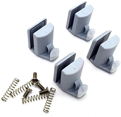 4 x Ganci per porta della doccia, guide, rulli, ruote, staffe, YQ1011 (clip di plastica)