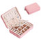 通用 Schmuckkästchen Vielfalt PU-Leder schmuckbox Schmuckkoffer Klein schmuckschatulle Reise jewelry organizer für Ringe,Halskette,Ohrringe,Kopfbedeckunge (Rosa Multifunktions Schmuckbox)