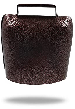3.7 Inch Metal Cowbell with Handle, Large Cow Bell Noise Makers Cheering Bell, Loud Antique Copper Finish Bells for Farm Football Sporting Events Musical Instruments