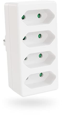 Greate 4fach Steckdose für Eurostecker bis Max. 2300W - Steckdosenadapter ohne Kabel, Mehrfachsteckdose, Mehrfachstecker, Eurostecker Verteiler