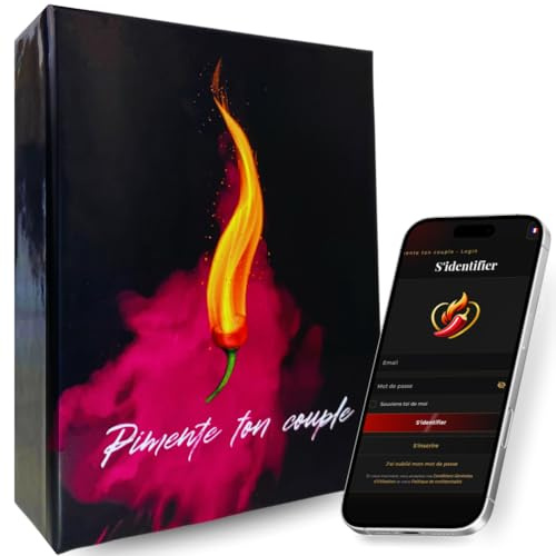 Pimente ton couple - Jeu de Couple Adulte, 240 Cartes, Questions et Défis, Version Mobile Incluse, 30 Bonus, Cartes Personnalisables, Anniversaire