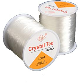 2 Stück Dehnbar Kristall Armband Schnur-Schnüre Elastic Beading Threads Schmuckherstellung String Elastic Bracelet String Cord Clear Stretchy für die DIY-Armband-Perlen-Schmuckherstellung