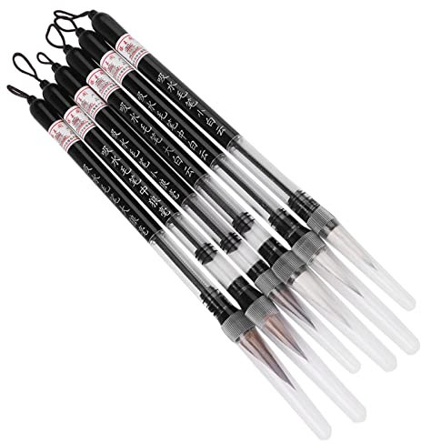LetCart Chinesisches Pinsel-Set – 6 Wiederverwendbare Kolbenfüllung, Chinesischer Wasserpinsel-Stift, Wassertintenfüllung Zum Üben von Kalligrafie auf Wasserschreibtüchern