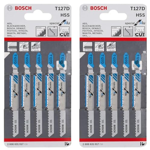 Bosch T127D (2608631017) Aluminium Cutting 3-15Mm Jigsaw Blades (10 Pack)