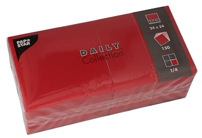 150 Servietten DAILY Collection 1/4-Falz 24 cm x 24 cm bordeaux