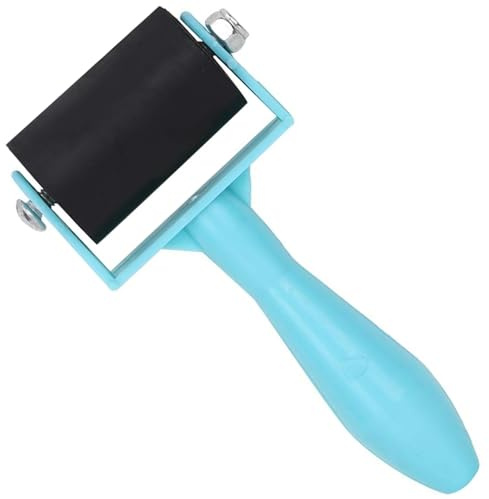 Mini Brayer Roller for Crafts, Small Rubber Brayer Roller for Cricut Vinyl, Ink Roller for Printmaking, Craft Paint Roller for Stamping and Scrapbooks (Green)