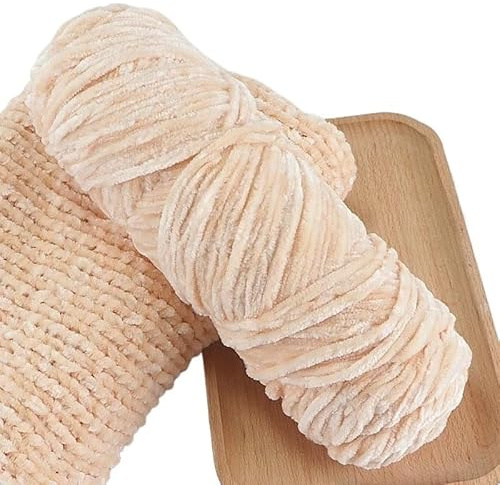 Handstickgarn, Super Chunky Velvet Chenille Yarn for Crochet Knitting Weaving Crafts 100g Multicolor(03)
