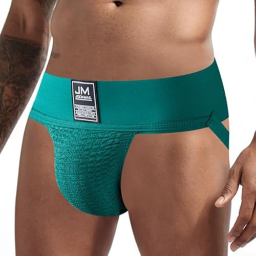 JOCKMAIL Herr atletisk support suspenso-underkläder designade för gym och träning med bomullsnylon för förbättrad komfort (L grön)