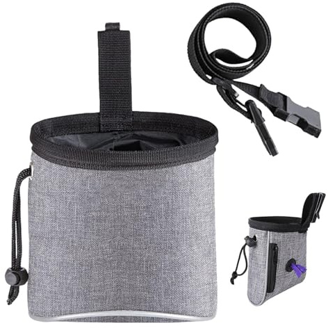 Qkbuza La Borsa Snack per L'Addestramento del Cane,Contenitore per Snack con Striscia Riflettente | Piccola Borsa Premi Cani,Viaggio Escursionismo Campeggio Spiaggia All'aperto