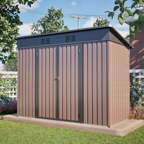 Casetta XXL in metallo + 242 x 126 x 182 cm + per bidoni della spazzatura da giardino + porta scorrevole + resistente alle intemperie antiruggine