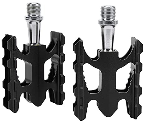 Pedal plegable antideslizante aleación de aluminio accesorios para montar en bicicleta de montaña. (Negra)