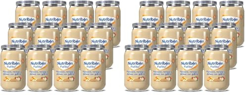 Nutribén Potitos | Tarrito de Manzana, Naranja y Plátano con Galleta | Para Bebés a partir de 6 Meses | Sin Azúcares Añadidos | Sin Gluten, Huevo, Leche | Pack de 12 Unidades | 2820 g (Paquete de 2)