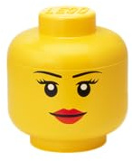 Room Copenhagen LEGO, Storage Head - Stackable Storage Solution, Holds up to 100 Building Bricks - Mini, Girl