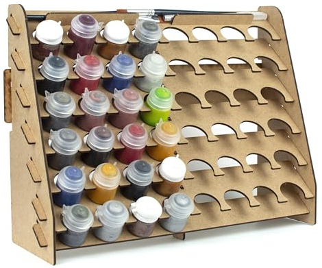 PROSCALE Support mural pour Peinture maquette. Rangement mural en bois porte pot peinture acrylique Citadel pinceaux Warhammer hobby zone (33 mm)