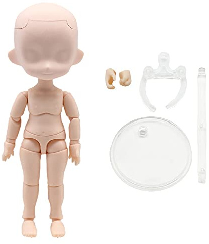 niannyyhouse DOD 13 cm docka actionfigurer kropp lämplig för 1/12 BJD dockor huvud utklädning (persikrosa – standardpaket B)